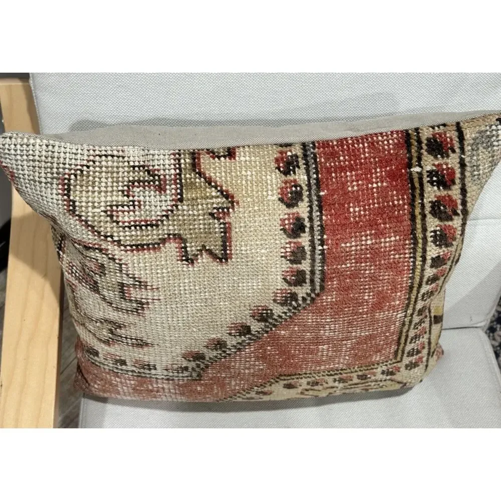 Kilim Pillow 20x20 Southwestern Woven Cushion Throw Indian Wool Jute Handmade